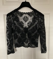 Vintage Black crochet Beaded