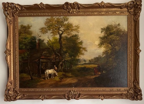 Frisch 19thc antique oil - j.c.,