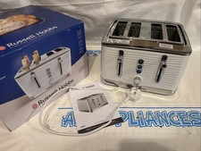 Russell hobbs Inspire 4 slice toaster Defrost Wide Slots Blue LED 24380 White (N