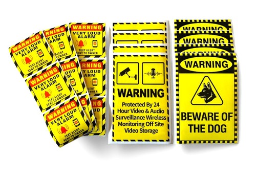 Security warning stickers - security,