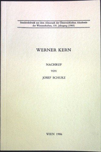 Werner kern nachruf - werner, kern;