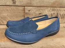 Hotter Jazz Womens Slip On Shoes Size 4 Navy Nubuck