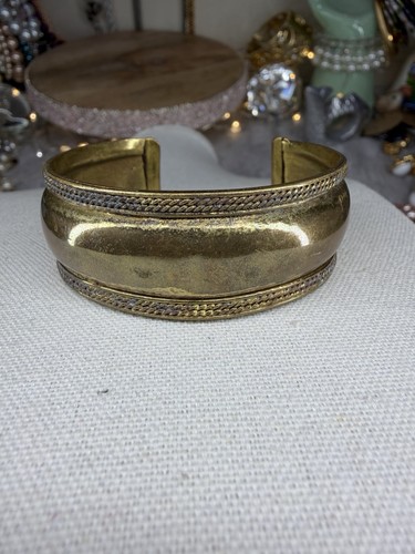 Brass vintage cuff bracelet - cuff,