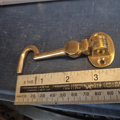 Brass door latch hook gate - brass,