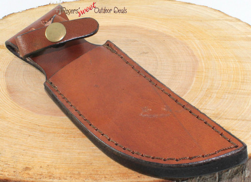Brown leather belt - brown, sheath