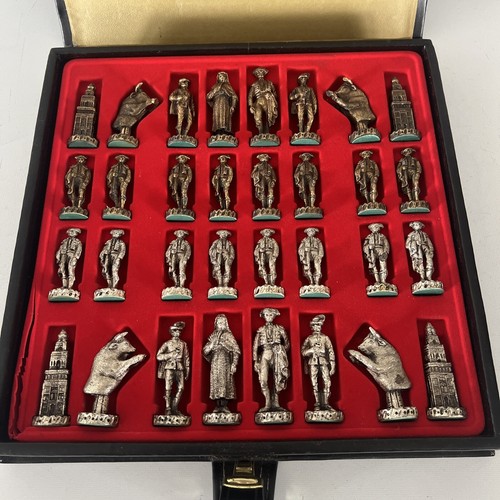 Vintage pewter chess - vintage,
