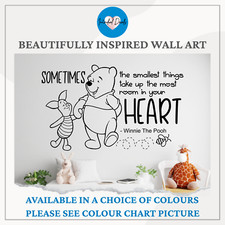 Winnie the Pooh Wall Sticker Nursery Vinyl Decal Quote Baby Bedroom Decor