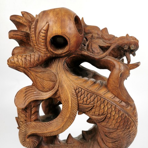 Hand carved wooden dragon - hand-carved,