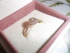 Genuine Authentic Pandora Rose Gold Radiant Elegance Ring 180986CZ - 54