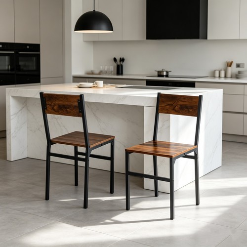 2pcs industrial dining chair - industrial,