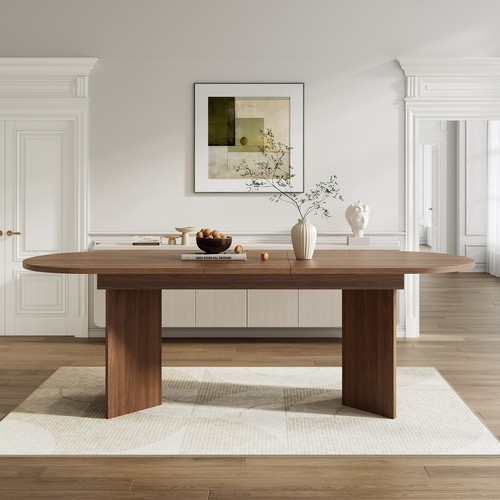 Oval extendable dining table - oval,