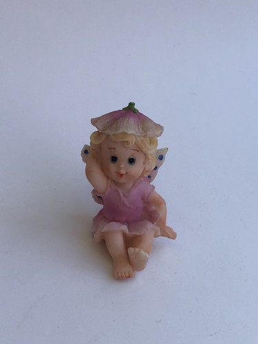 Pink flower fairy - pink, figurine