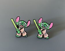 Lilo & Stitch Disney Movie Star Wars Jedi Stitch Enamel Metal Stud Earrings New