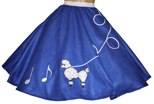 Blue felt 50s poodle - blue,