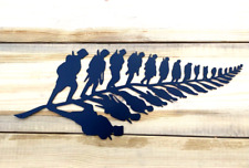 Metal Fern Leaf Soldier Silhouette Garden Ornament Wall Art Painted