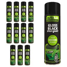 AutoTek Car & Home Gloss Black Multi-Purpose Aerosol Spray Paint 500ml