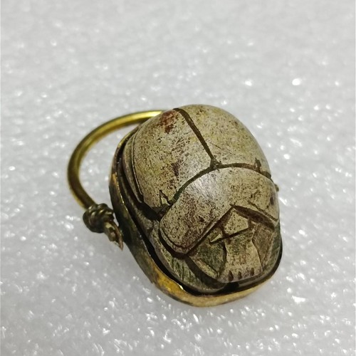 Handmade brass scarab ring - handmade,