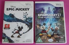 NINTENDO Wii ☆ Epic Mickey 1 & 2 Cases + Manuals Only ☆ Empty, NO GAMES
