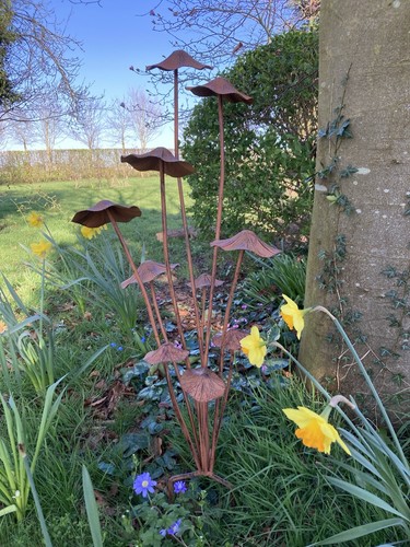 Tall brown metal toadstool - tall,