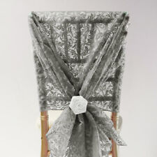 FLOCK ORGANZA CHAIR COVER HOOD 4 COLOURS WEDDING DECOR EVENTS