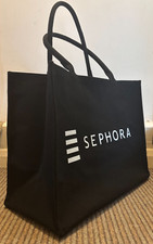 Sephora Tote Shopping Bag Quality Double Handle Canvas Logo Zipped Studded Feet