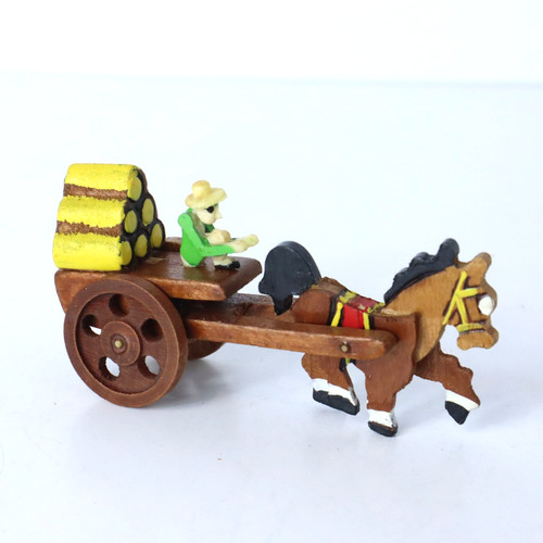 Antique miniature wooden horse - miniature,