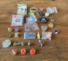 Job Lot: 30 Mixed Pin Badges New & Used, England,  Red Nose, Barbour Paddington