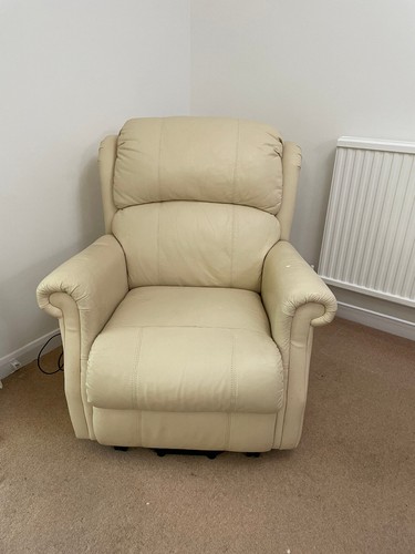 Cream electric recliner chair