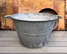 VINTAGE 1940s SALVAGED GALVANISED METAL WASH TUB/GARDEN PLANTER/BOTTLE COOLER++