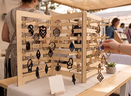 Wooden jewellery display stand - jewellery,