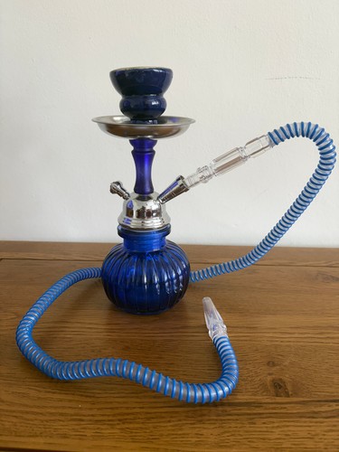 Glass shisha hookah pipe blue - glass,