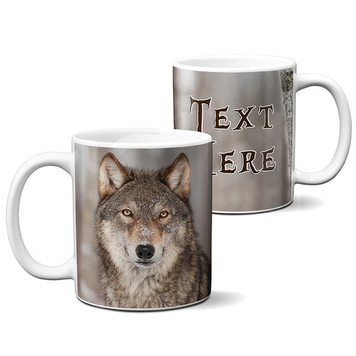 Personalised wolf mug wild - mug,
