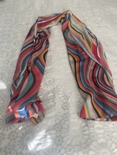 Paul Smith Women's Silk Square Scarf Mainline Original Signature Swirl Stripe