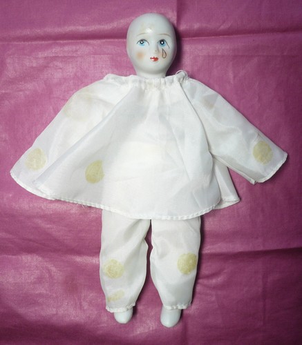 Pierrot clown doll - clown, 8"