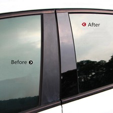 6Pcs Glossy Black Pillar Posts