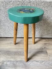 Vintage Heavy Handmade 3-Legged Wooden Stool Height 59 cm Diameter 32 cm