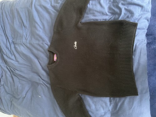 Corteiz black knitted jumper - black,