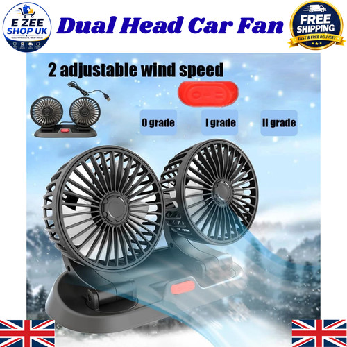 Dual head car fan portable - head,