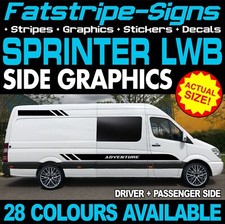 to fit MERCEDES SPRINTER LWB GRAPHICS STICKERS STRIPES RACE CAMPER VAN MOTORHOME