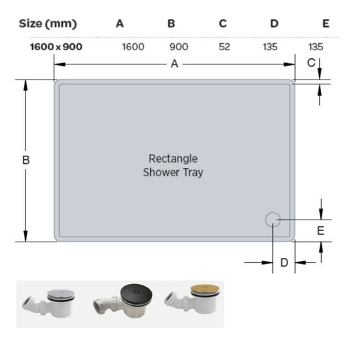 30mm 45mm rectangle - rectangle, shower