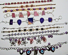 Huge choice of PURPLE bracelets Tennis shamballa charm gemstone beaded bracelets