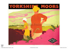 YORKSHIRE MOORS VINTAGE RAILWAY TRAVEL HOLIDAY  ADVERTISING RETRO  POSTER 