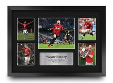 Wayne Rooney Manchester Utd Man U Printed Autograph A3 Framed Pic a Football Fan