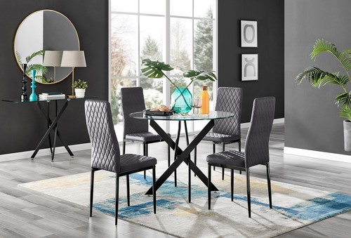 Novara black leg round glass - leg,