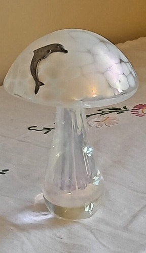 White heron glass mushroom - heron,