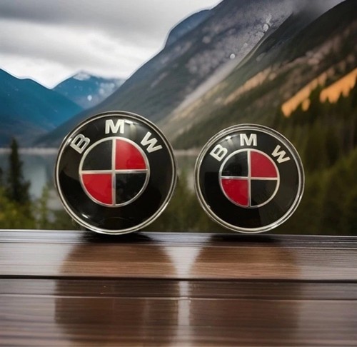 Bmw badges carbon black - carbon, black&red