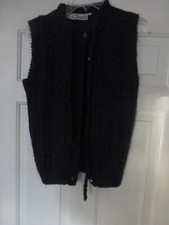  Chaus Cardigan Sweater Vest Size Med Cable/Popcorn Knit VTG