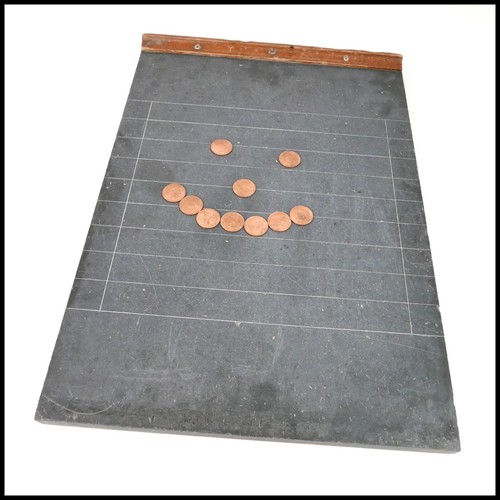 Vintage slate shove penny - slate, ha'penny
