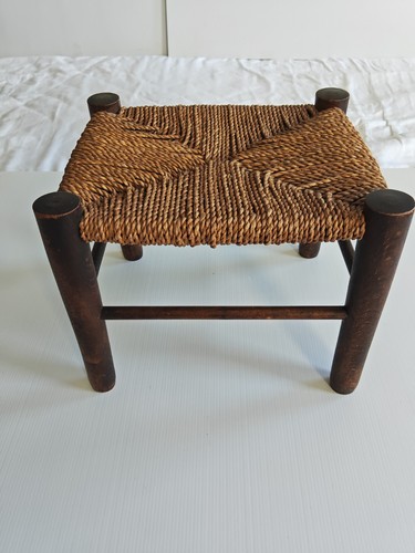 Vintage rush seat footstool - vintage,