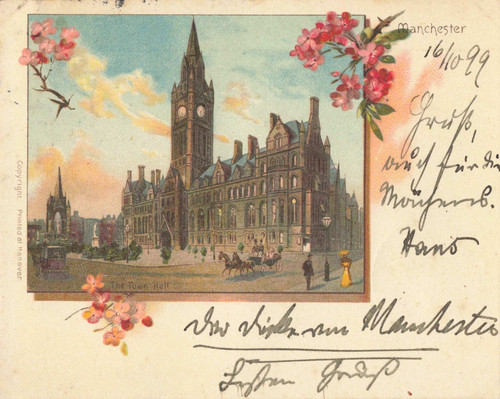 Town hall manchester 1899 - hall,, manchester,